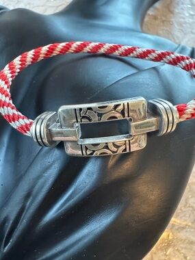 Brighton Red and White Twisted Rope Bracelet Interchangeable